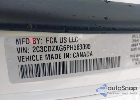 2023 Dodge Challenger Sxt z USA, uszkodzony, nr VIN 2C3CDZAG6PH563095